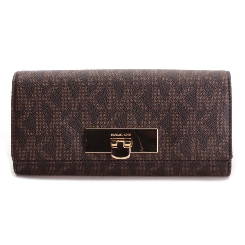 Michael Kors Callie Signature Carryall Wallet in PVC Brown